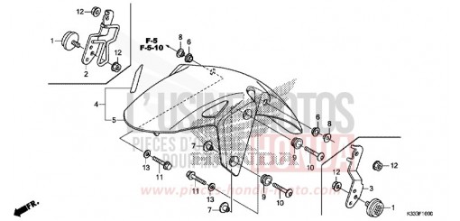 KOTFLUEGEL, VORNE CBR250RG de 2016